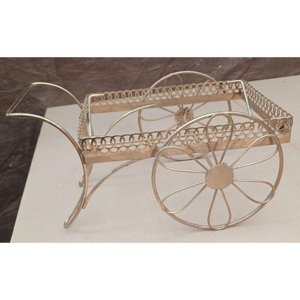 Doll House Vintage metal wire cart, basket holder 6